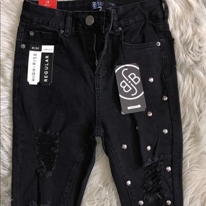 High rise skinny jeans